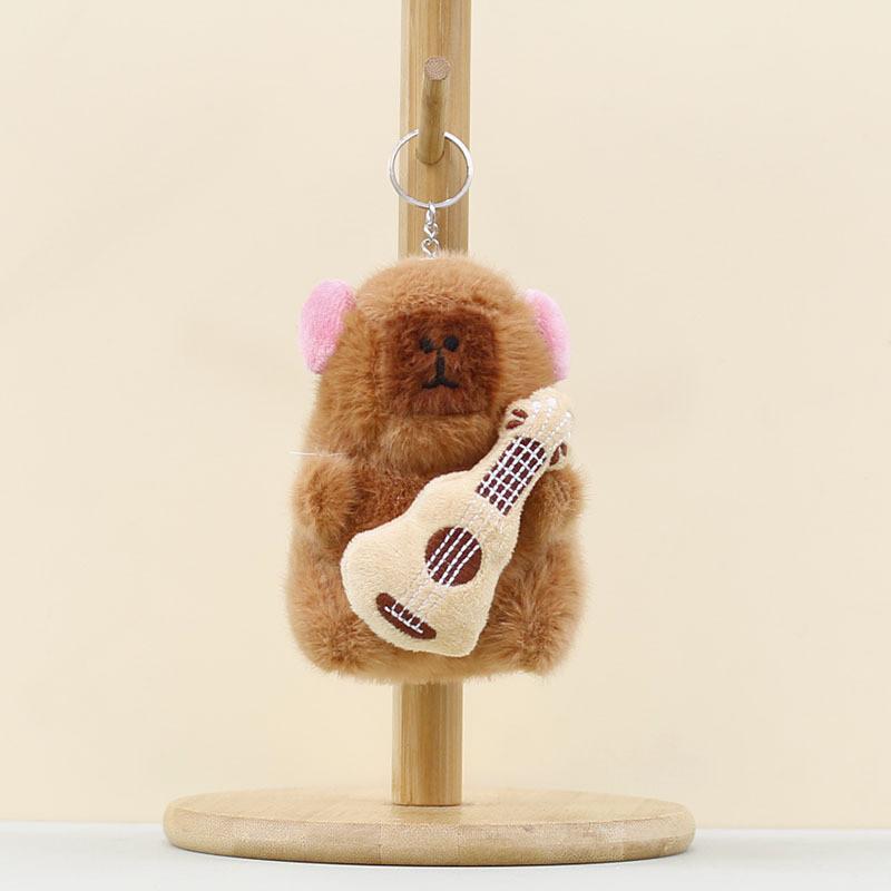 Music Capybara Band Mini Plush Pendant Toy Collectible Gift For Kids Desk Decor