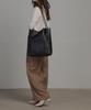 Black Tote Bag for Shoulder Fits Popular Brand [Altrose] Women, Bag, 2-Way, Large, Spacious, A4, Handbag, Simple, Plain, Cute, Commuting, School,