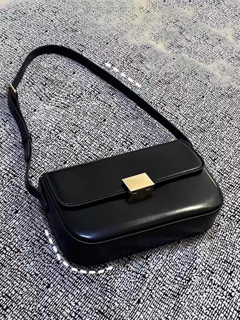 Fashion Trendy Women Shoulder Bags Vintage Black PU Leather Crossbody Bags Simple Flap Messenger Bags Advanced Female Handbags
