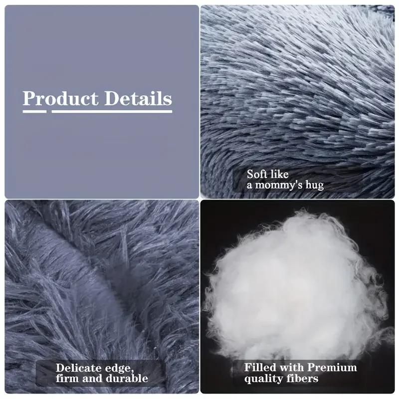 Round Winter Warm Plush Pet Bed - Washable Dog Cat Basket for Small Medium Large Pets Sofa Cushion