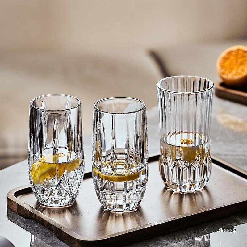 Handon 6-Piece Glass Cup Set with Gold Holder