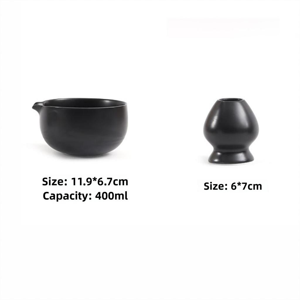 Ceramic Matcha Tea Set Large Capacity High Temperature Resistant Matcha Bowl Smooth Durable Tea Ceremony Tool Teaware