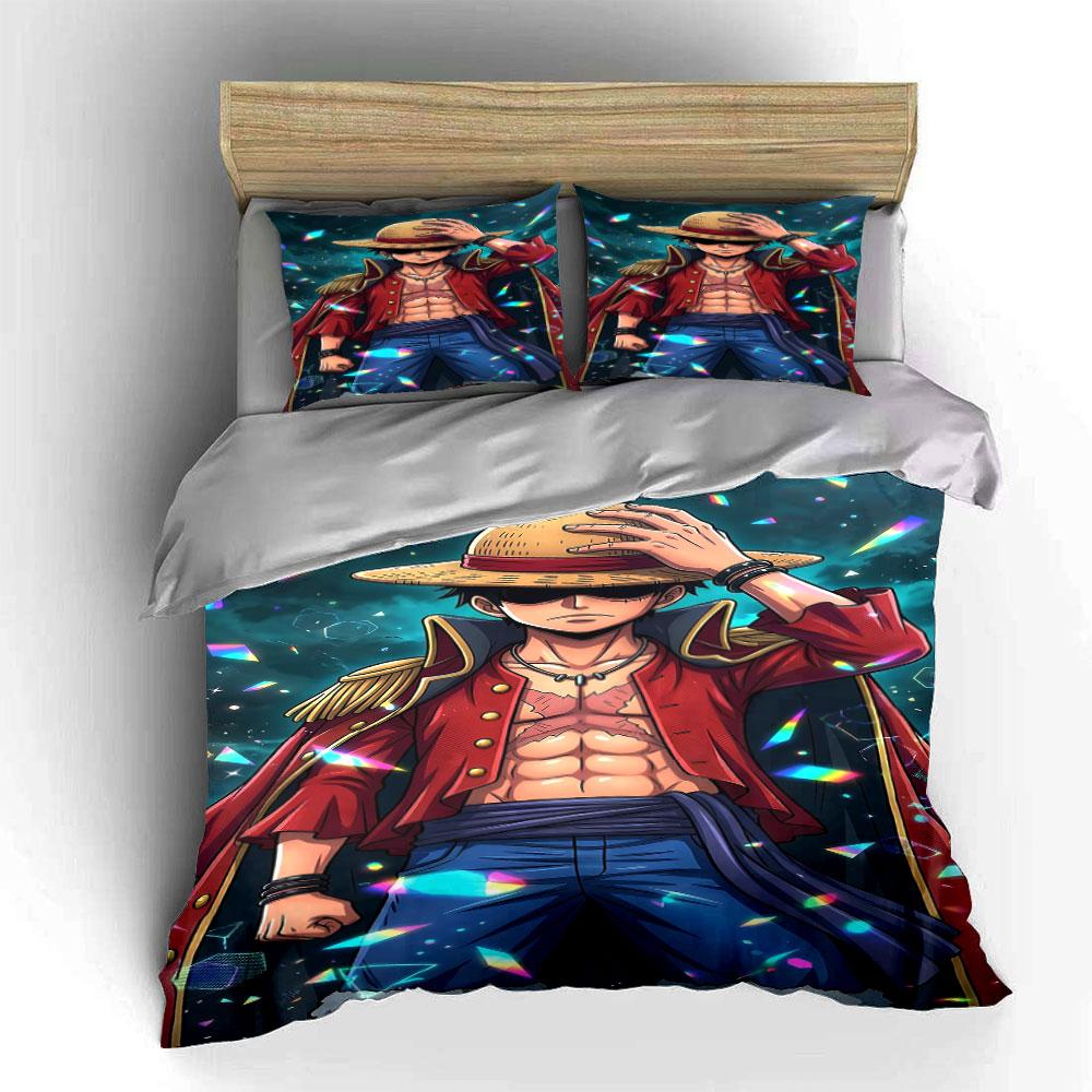 Anime Pirate Character Design Bedding Duvet Cover Set Duvet Cover Pillowcases (1*Duvet Cover 2*Pillowcases, Without Duvet Insert)