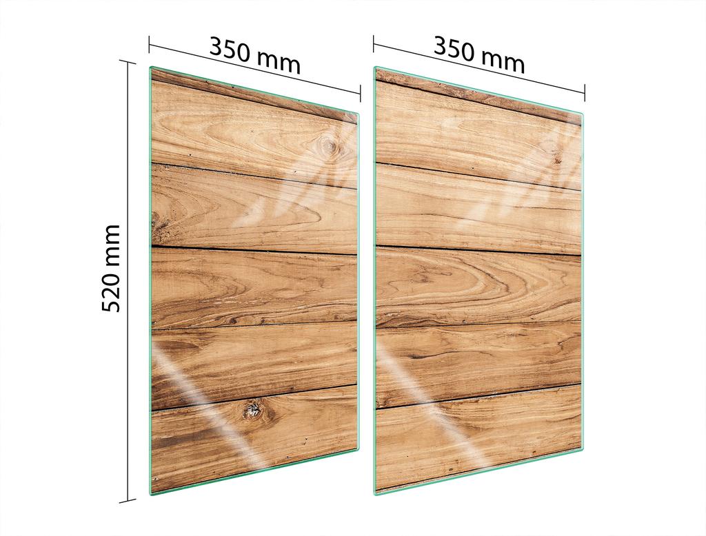 GLAS-SPRITZSCHUTZPLATTE FÜR DIE KÜCHE 2x35x52 HOLZ