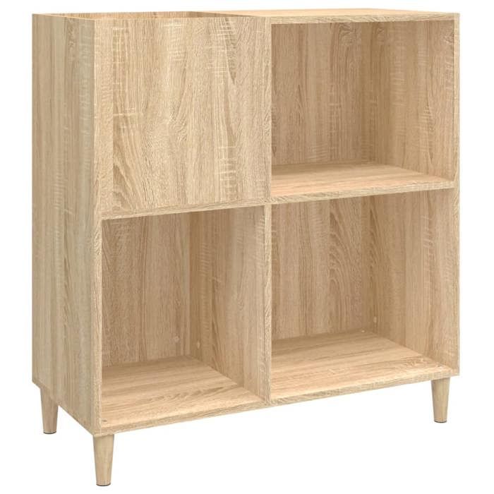 VidaXL Armoire à Disques, Armoire Latérale avec Rangement, Meuble pour Tourne-Disque, Buffet de Salon, Industriel, Chêne 831992
