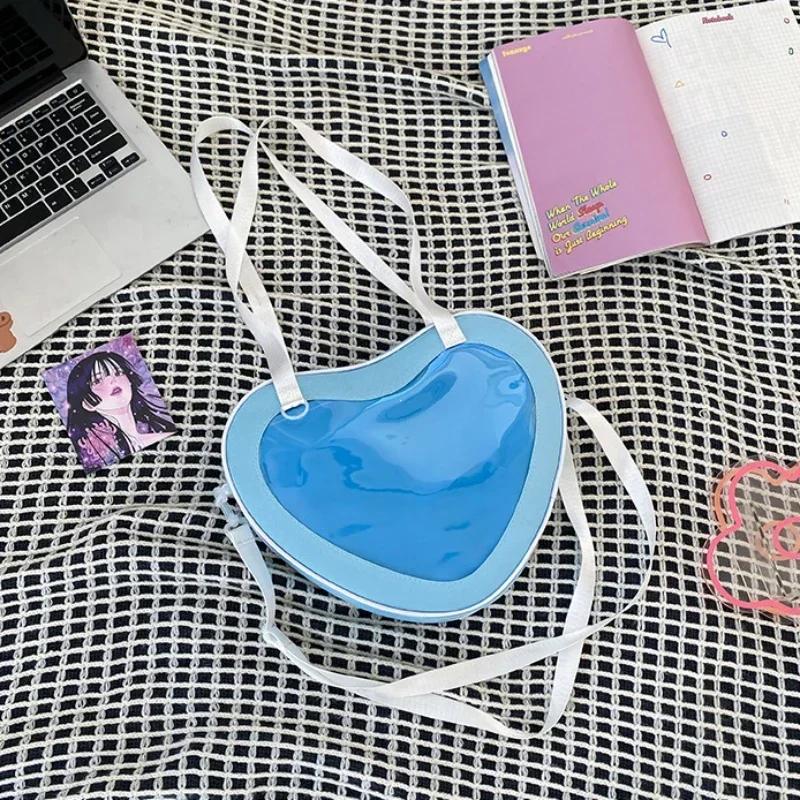 Love Heart Design Itabag Women 2026 New Transparent Crossbody Bags Girls Purses and Handbags Ita Bag for Girls JK Uniform Bag
