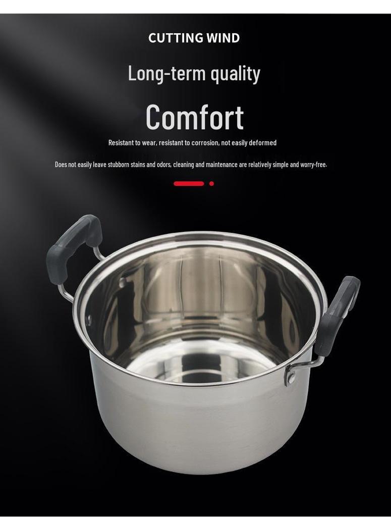American Style Tall Stainless Steel Thickened Soup Pot, Large Capacity Stew Pot for Home