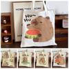Underarm Bag Capybara Canvas Bag Commute Bag Large Capacity Capybara Handbag  Girls