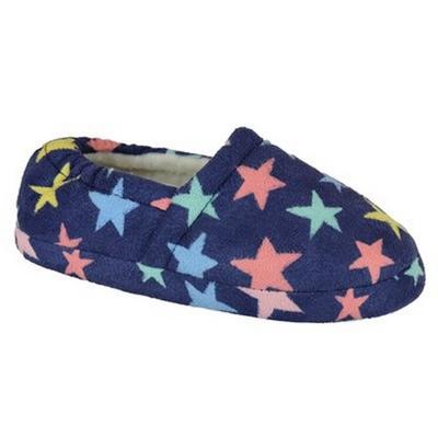 Childrens/Kids Star Print Fleece Lined Slipper