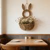 Handwoven Rabbits Ear Shape Flower Basket Natural Rattan Breathable Flower Holder for Home Decors and Storage