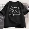 Japanese Style Cat Kawaii Printed T Shirts for Women Short Sleeve Tshirt Causal Trendy Loose T-shirt Women Clothes
