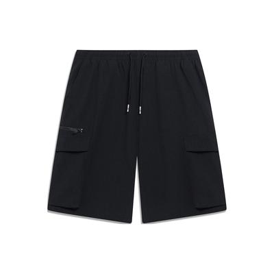 Solid Multi-Pocket Cargo Shorts Men Bottoms Black AKST071-2