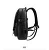 Men's PU Leather Business Travel Backpack: Retro Style, Large Capacity, Perfect for High School and Casual Use.