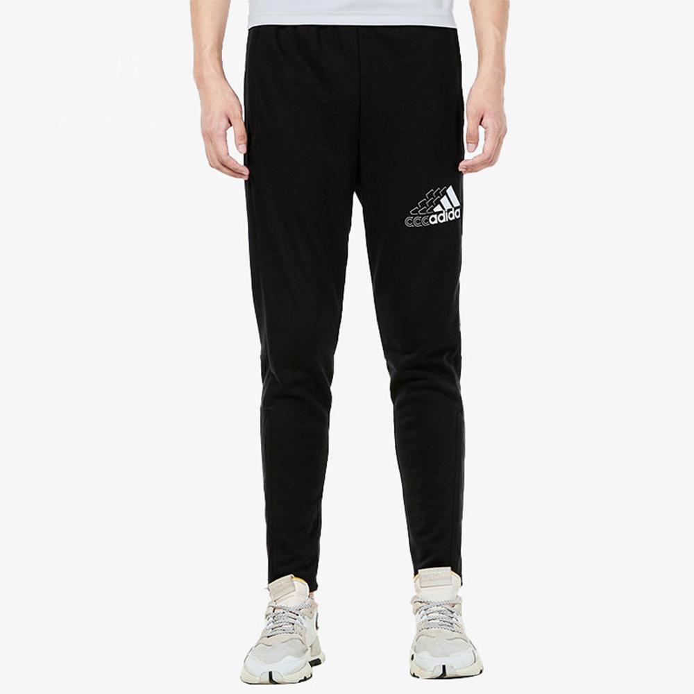 Adidas Q3 Series Breathable Knit Sports Long Pants With Logo Print Men Bottoms Black GS4875