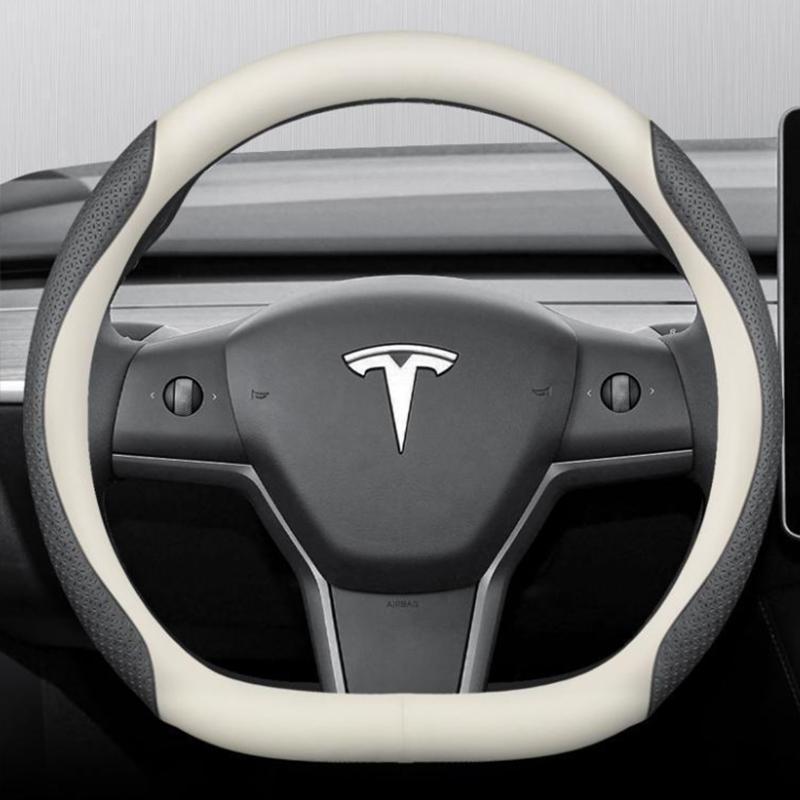 for Tesla Model S 3 Y 2012- 2013 2016 2017 Car Steering Wheel Cover PU Leather 11Colors Non-slip Auto Accessories