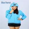 Cartoon Hoodie Jacket - Pink Stitch, Pikachu, Black Cat, Zebra, Blue Parrot. Cute & Casual.