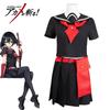 Akame Ga Kill! Akame Cosplay Costume, Black Sailor Uniform with Red Accents for Halloween & Anime Cosplay Events