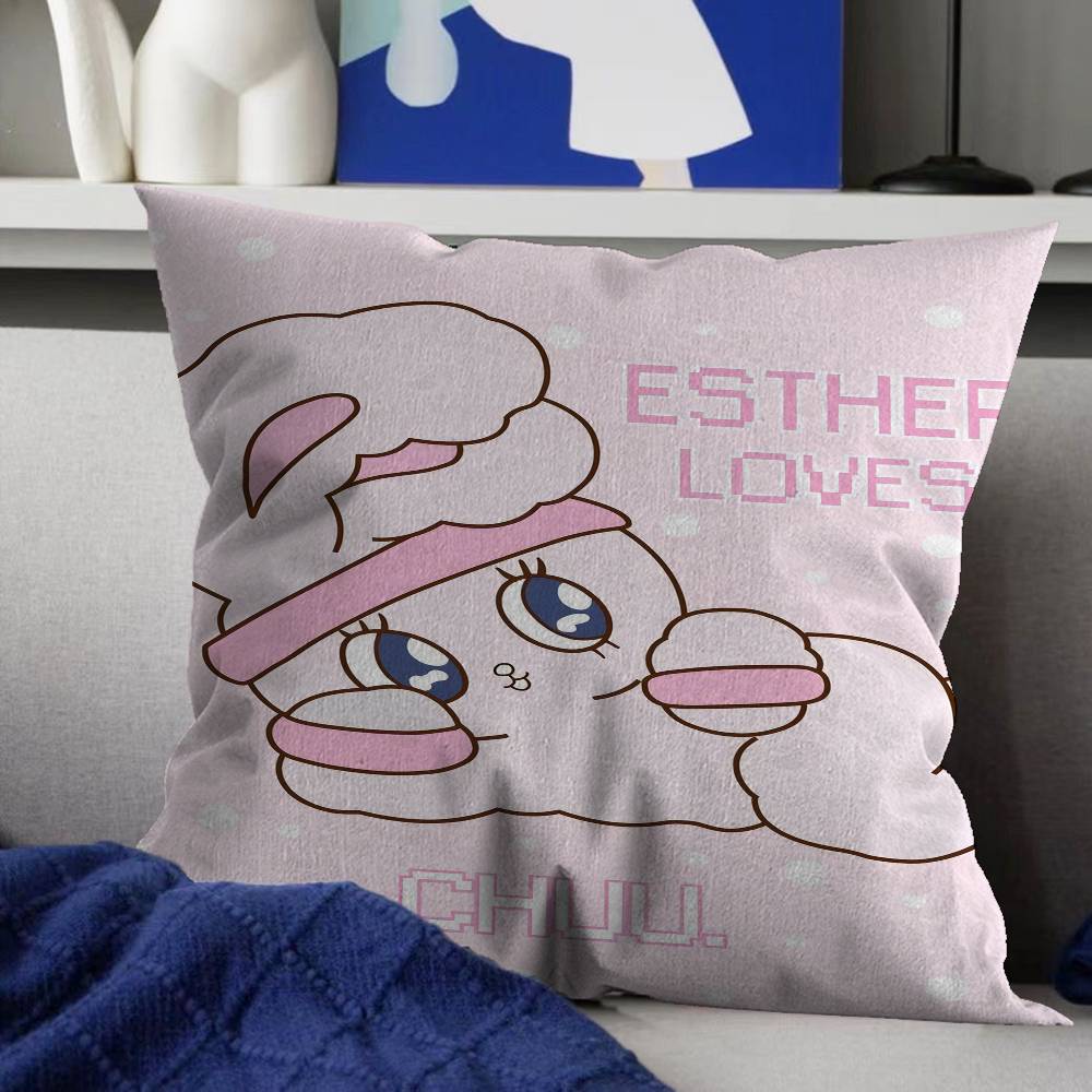 Cute Esther Bunny Rabbit Pillow Gift Home Office Decoration Pillow Bedroom Sofa Car Cushion CoverPillow Case