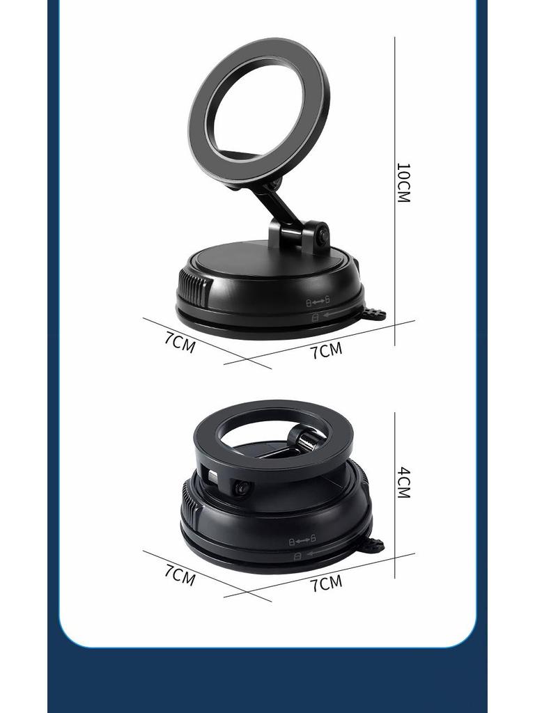 Alloy Plastic Car Phone Holder with Strong Magnetic and Vacuum Suction for In-Car Navigation