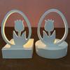 Easter Rabbit Candle Holder Mold for Candle Tealight Holder Decorations Gypsum Ornament, Hollow Flower Resin Mold