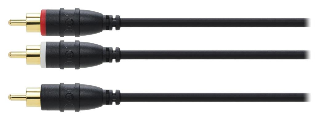 Audio-Technica AT-BC65/5.0 Kabel Audio Samochodowy do Subwooferów, RCA do OFC, Odporny na Ciepło, Pozłacane Wtyki, 5,0 m