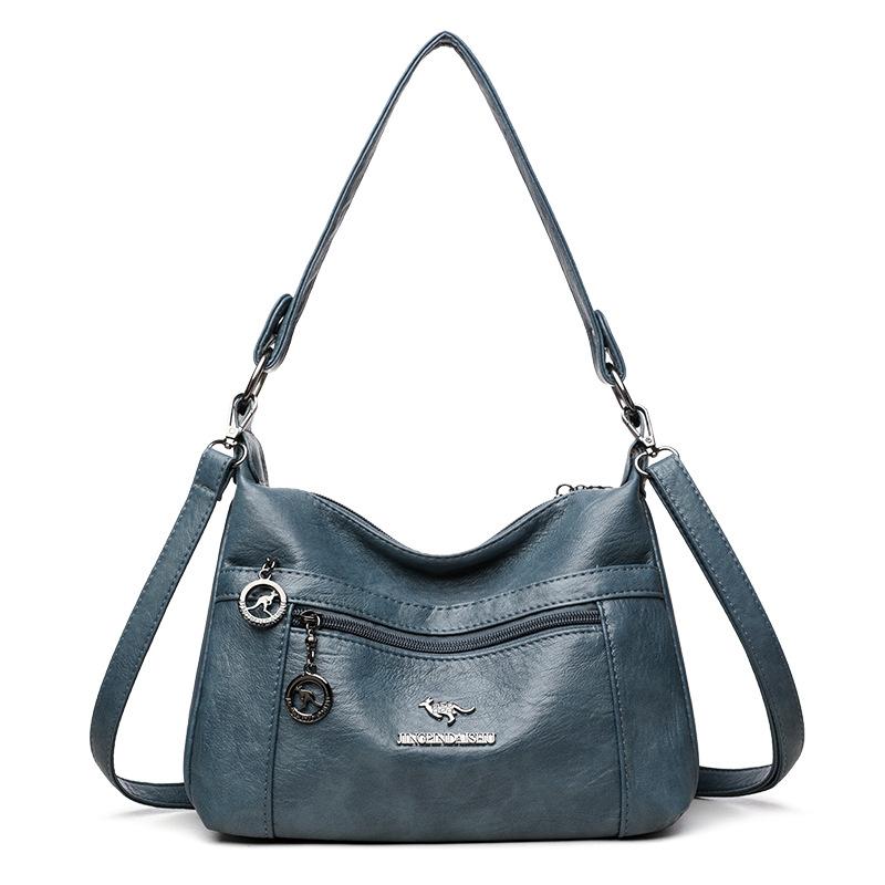 Weiche Leder Kleine Quadratische Tasche Große Kapazität Damen Schultertasche Umhängetasche