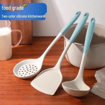 High-Temp Non-Stick Silicone Kitchen Utensil Set: Spatula, Slotted Spoon, Ladle