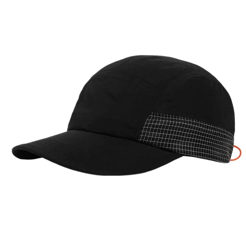 Quick Dry 5 Panel Cap Men Lightweight Running Hat Color Block Plaid Breathable Sports Baseball Cap Large Head Outdoor Cycling
