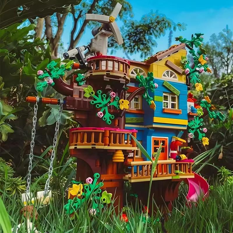 Friendship Series Good Friend Girl Building Blocks Friendship Tree House Villa Slide Children's Toys Gift