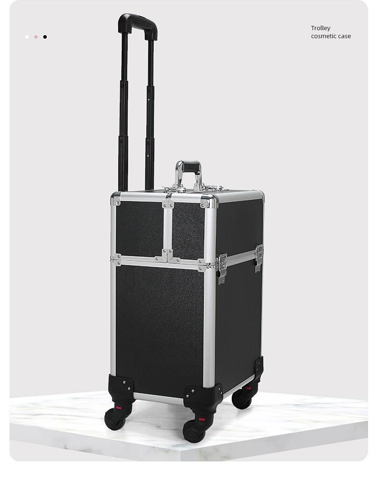 Professional Makeup Artist Trolley Case: Large Capacity Storage with Lock for Makeup, Nail, and Tattoo Tools.