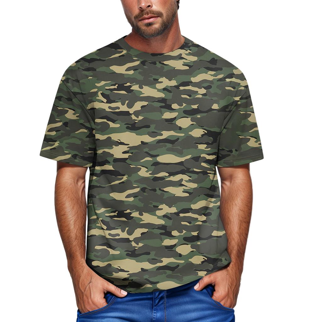 Men's Fashion Printed Round Neck Short Sleeve T-Shirt