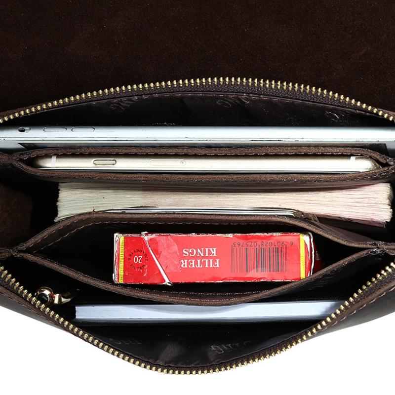 Top Grade Men Purse Genuine Leather Day Clutches For Male Vintage Style Hand Purse Crazy Horse Leather Mens Clutch Big Wallet