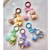 Flocked Labu Labubu Mini Keychain: Cute Grain Stroller Bag & Phone Pendant Ornament