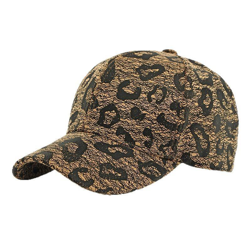Spring new hard top baseball cap women's outdoor sunscreen visor personalized leopard print cap street men's trendy hat