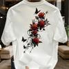 Vintage Washed Gothic Red Rose Dark Aesthetic Y2K Retro Fan Gift Graphic T-shirt Men Women Printed Tee Summer Casual Fashion Clothing Unisex Oversize
