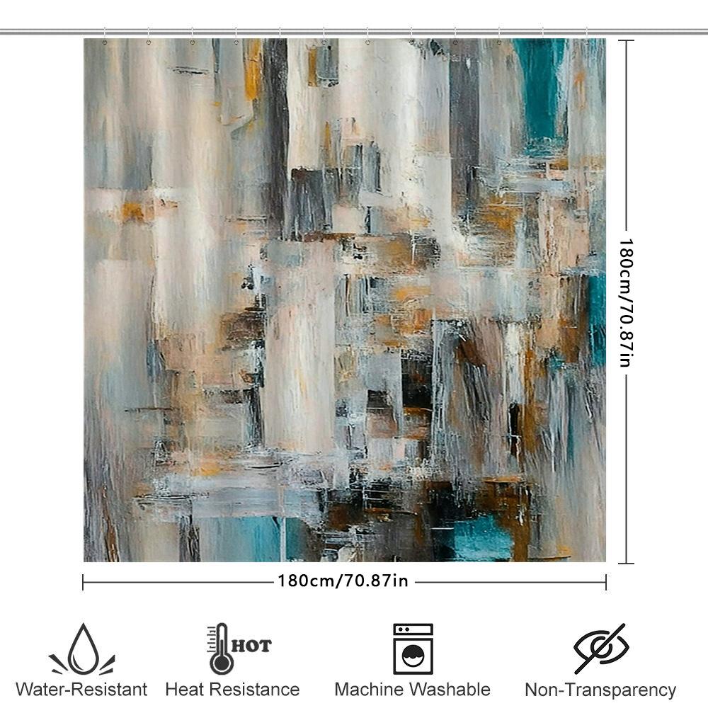 Abstract Art Shower Curtain Modern Colorful Watercolor Design For Bathroom Decor, 72X84 Inches (183Cm X 213Cm)