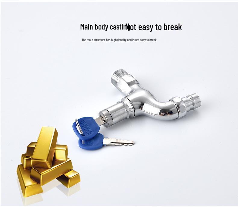 Lockable Outdoor Anti-theft Washing Machine Faucet with Key for Rental Property