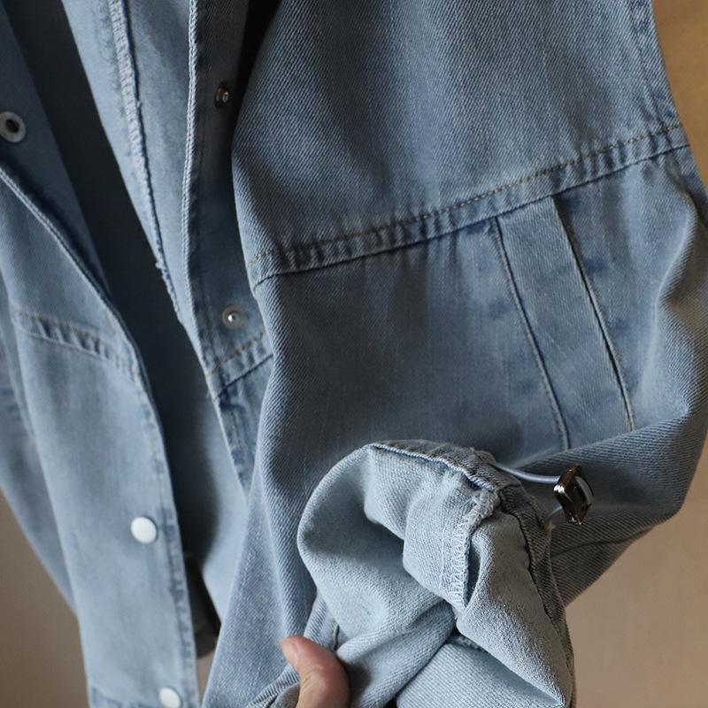 2025 Spring/Summer Women's Korean-Style Loose Casual Hooded Denim Vest Jacket