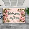 Rose Patterned Door Mat A Pink Floral Design Suitable Kitchens Laundry Rooms Offices Balconies Fashionable Home Decor Carpets