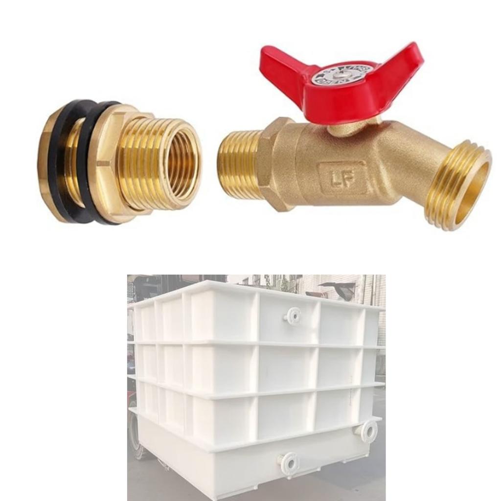 Adjustable Flow Brass Water Tap with Anti Leakage Technology Leak Proof Brass Water Spigot set for Plastic Storage Tanks