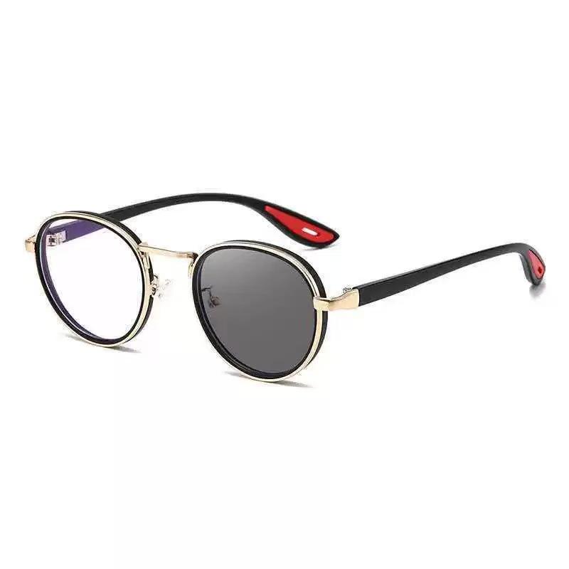 Retro Metal Frame Color-Changing Sunglasses - Stylish Unisex Sun Protection