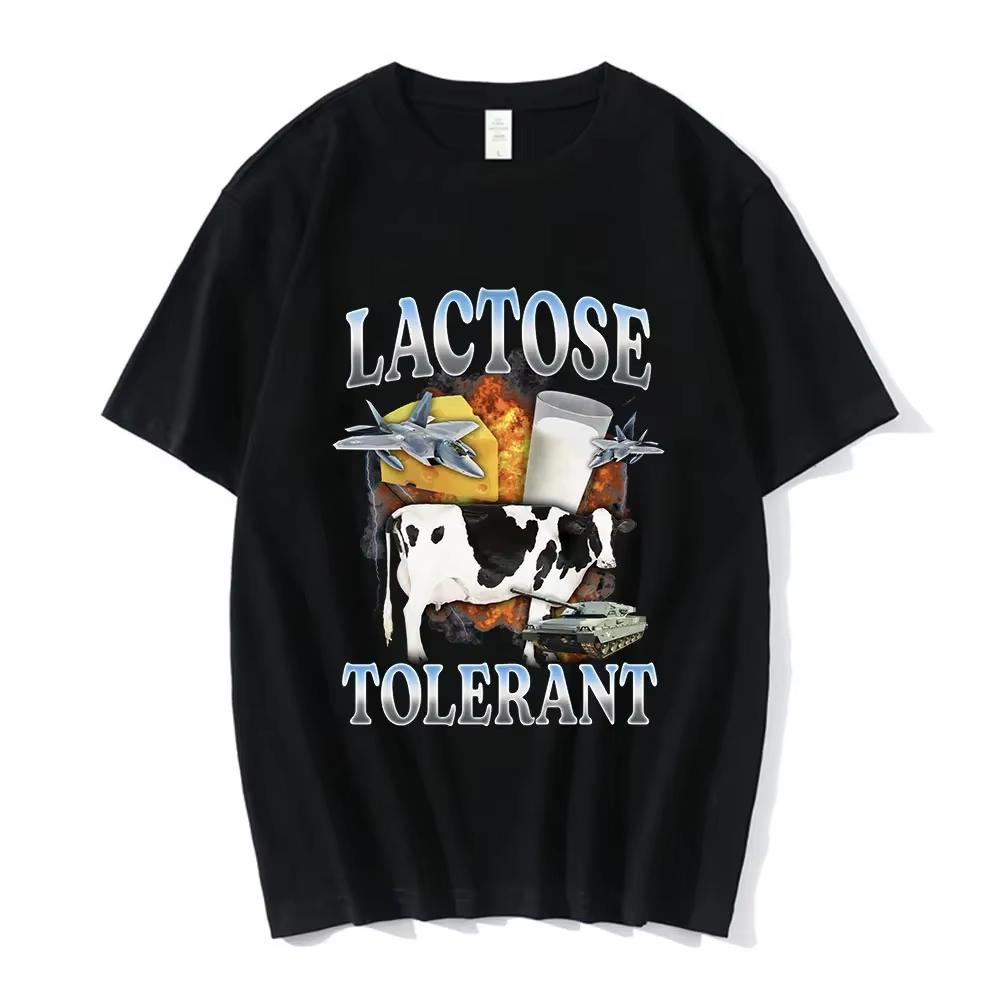 Lactose Tolerant Funny Graphic T-Shirt Men Women Fashion Vintage Short Sleeve T-shirts Cotton Casual T Shirts women clothing