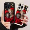 JJT207 Cute Christmas Kittens Cat for iPhone 17 16 15 14 Pro Max Samsung S26 S25 Ultra A17 A16 A07 A56 Xiaomi 15T Redmi 15c 14C Note 13 Soft TPU Case