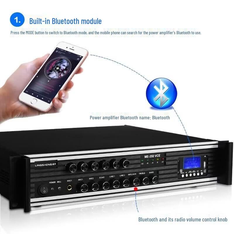 LINGSHENG 180W Bluetooth Professional Power Amplifier (CN version)