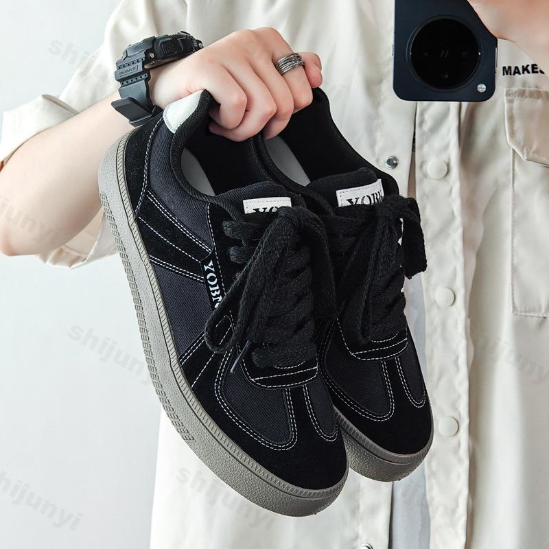 Fashion Men Platform Board Shoes 2025 Spring Autumn Round Toe Vintage New Casual Shoes Comfortable Outdoor Non Slip Cross Tied Sneakers
