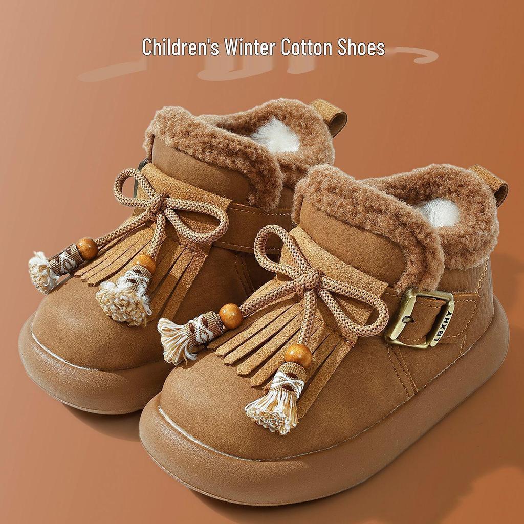 2025 Winter Children's Velvet-Lined Cotton Boots for Girls and Boys