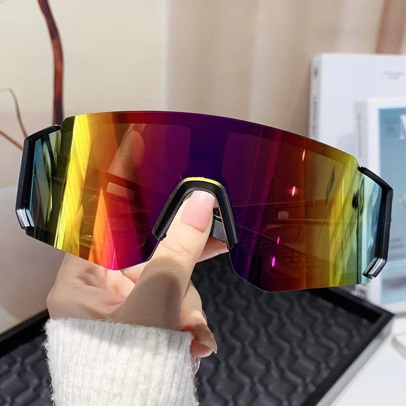 Square Big Face Sunglasses Men'S Cycling Sunglasses Women'S Outdoor Sports Bicycle Battery Car Windproof Glasses Tide