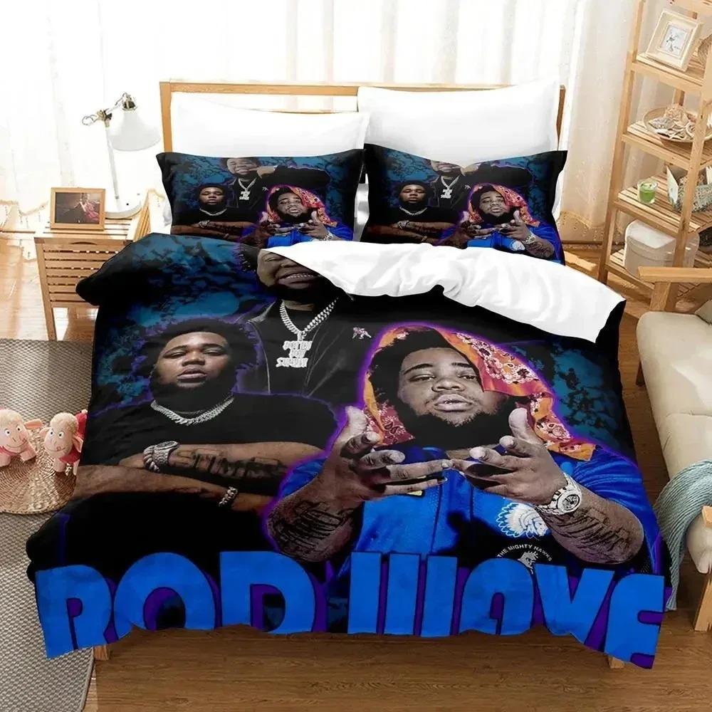 3D Print Rapper Rod Wave Bedding Collection Duvet Cover Bed Collection Quilt Cover Pillowcase Comforter King Queen Size Boys Adult Bedding Collection