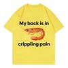 Funny My Back Is In Crippling Pain Shrimp Meme Crewneck T Shirt Fashion T-shirt Women Casual T-shirts Women Clothing