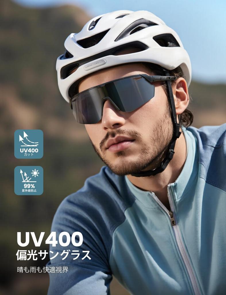 Lamicall Sports Sunglasses with Polarized Lenses for and TR90 UV400 TAC Polarized Lenses with Adjustable Nose Ergonomic High Polarization UV